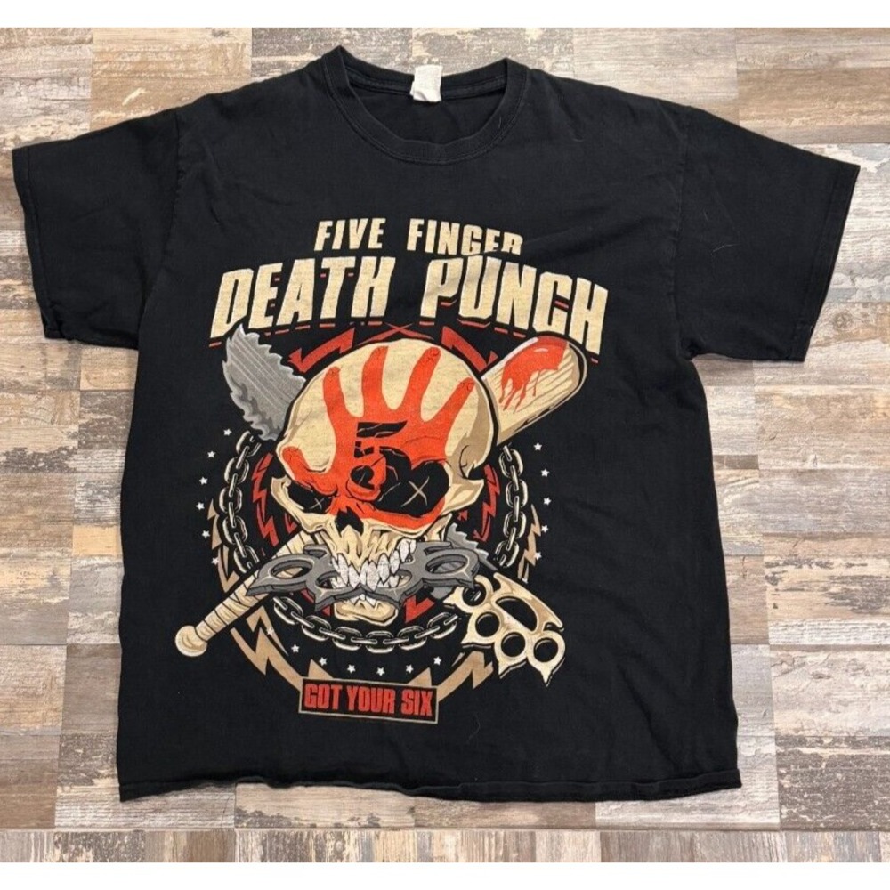 Five Finger Death Punch Shirt Mens Large 2016 Tour Got Your Six Metal Adult L